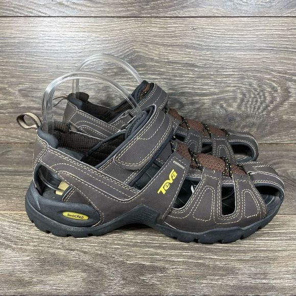 Teva Forebay Leather 'Turkish Coffee' Fisherman Hiking Sandals (1001116) Men's 8